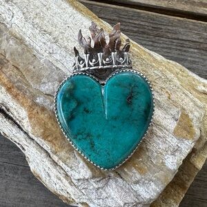 Southwest Artisan Sterling Silver Heart Pin